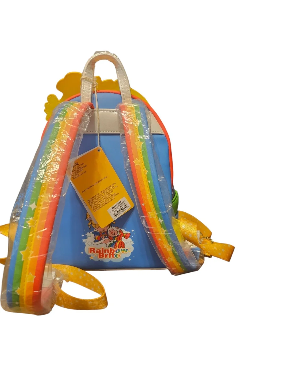 Loungefly Rainbow Brite Yellow Character Kids Backpack with Multicolor Accents
